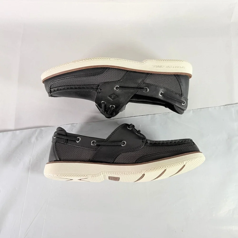 Sperry Surveyor 2-Eye Black Men Boat Shoe Size 9 New‎